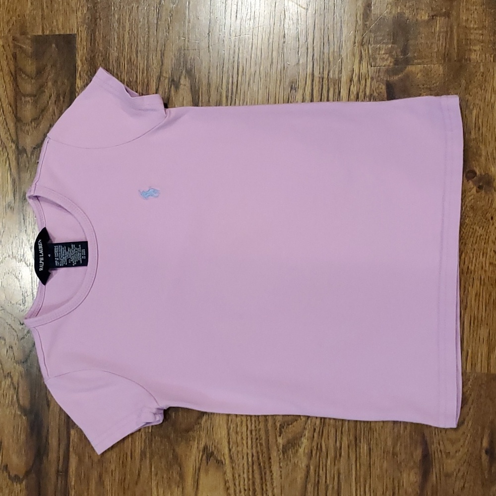 Girls Ralph Lauren lavender short sleeve shirt size 4